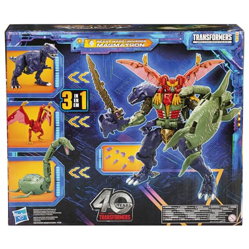 Transformers Legacy United, Commander Class, Beast Wars Universe Magmatron, Figura Convertible 3 en 1 de 25 cm, A Partir de 8 años