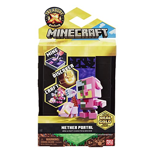 TREASURE X Minecraft Nether Portal Mine and Craft Character and Mini Mob- Styles may vary 41642