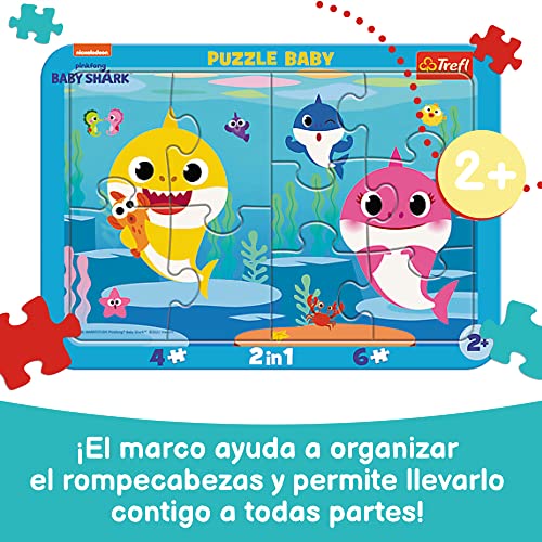 Trefl Baby con Marco, para niños a Partir de 2 años Puzzle, Color Tiburones Felices, Shark