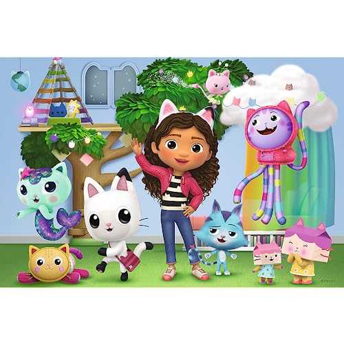 Trefl - Gabby's Dollhouse, la Casa del Gato de Gabi - Puzzle de 100 Piezas - Puzzles de Colores con Personajes de Cuentos de Hadas, Entretenimiento Creativo, Diversión para Niños a Partir de 5 Años