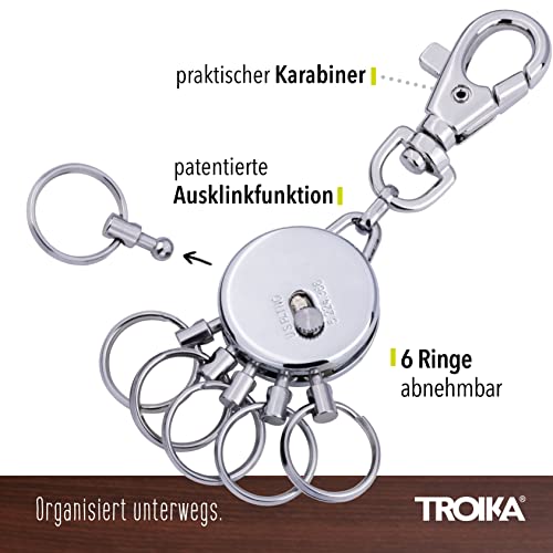 TROIKA Basic CR – la ingeniosa organización de llaves | Hace que incluso el llavero más grande sea fácil de manejar | Cambio de llaves en segundos | Máxima calidad y seguridad – Caja de regalo