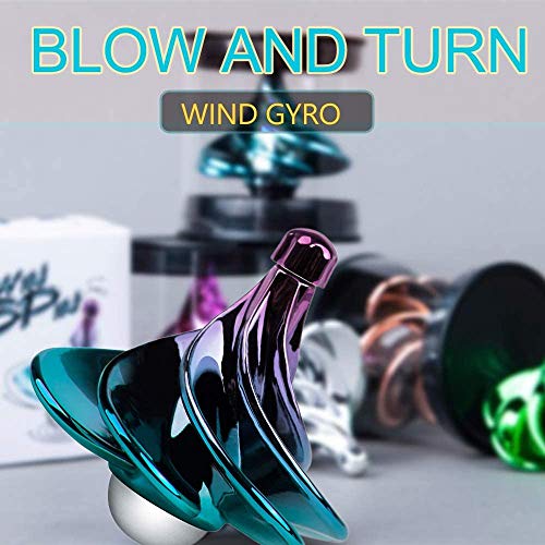 TRUEGOOD Peonza - Wind Gyro, Wind Blow Turn Gyro Desktop Decompression Toys, Airflow Spinning Gyro, Desktop Gyro, Juguete para aliviar el estrés
