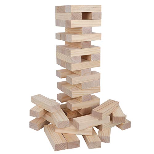 TUAHOO Juegos al aire libre y de jardín Torre gigante de madera volteando bloques de madera para apilar juegos para niños adultos familias diversión (2 pies a 4 pies)