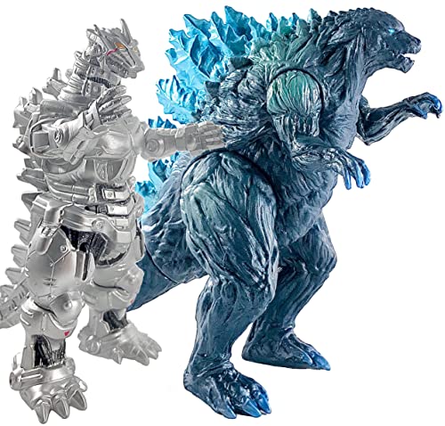 TwCare Juego de 2 juguetes Mecha Godzilla Earth MechaGodzilla Kiryu, figuras de acción del universo Kaiju King of The Monsters Movable Joints Movie Series vinilo suave, bolsa de viaje