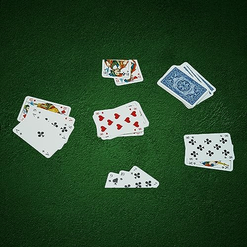 TYA Gruppe Juego de cartas Rummy de calidad profesional para Rummé, Bridge, Canasta Poker o Skat, 55 hojas, azul y rojo (4 rojos y 4 azules)