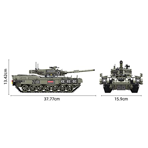TYFUN Modelo de bloques de construcción de tanques, 1818 piezas, serie de tanques militares Swat, juguete de vehículo militar para adultos y niños, compatible con Lego Technik-German Leopard 2