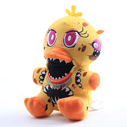 uiuoutoy FNAF Peluche Five Nights At Freddy's Plushies Toys Circus Baby Funtime Foxy Golden Freddy Bear Muñeca suave regalo para niños (Chica (The Twisted Ones) 8 pulgadas)