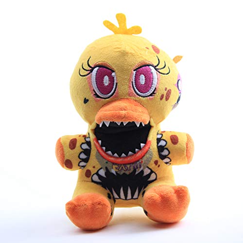 uiuoutoy FNAF Peluche Five Nights At Freddy's Plushies Toys Circus Baby Funtime Foxy Golden Freddy Bear Muñeca suave regalo para niños (Chica (The Twisted Ones) 8 pulgadas)