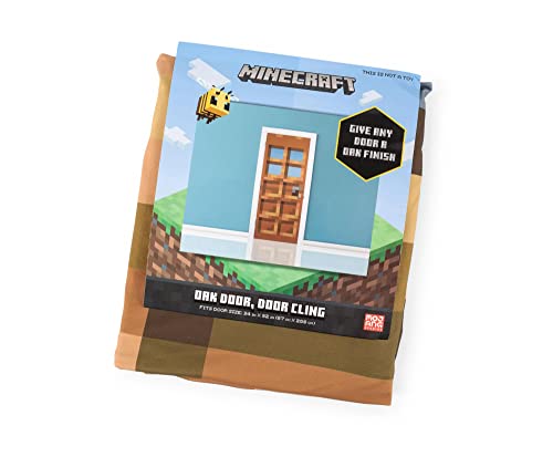 Ukonic Minecraft Oakdoor,Adhesivo para puerta de tela, decoración de pared, accesorios para sala de juegos,Regalos y coleccionables de videojuegos,34x82 pulgadas