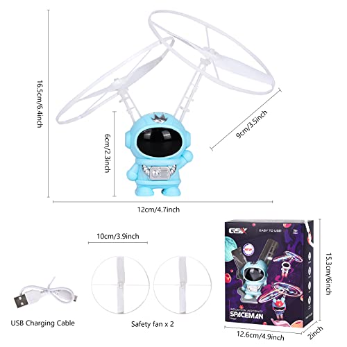 Ulikey Bolas Voladoras, Juguete Diseño de Astronauta Volador, Aviones Helicopteros Teledirigidos con Luces LED Mini Drone Juguetes, Niños Regalos Cumpleaños Navidad Juegos Interior Exterior (Azul)