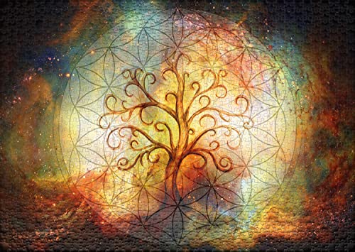 Ulmer Puzzleschmiede - Puzzle Árbol de la Vida - El árbol de la Vida como un Sofisticado Rompecabezas de 1000 Piezas - El árbol del Mundo Yggdrasil encarna el Cosmos