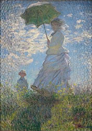 Ulmer Puzzleschmiede - Puzzle Claude Monet, Femme à l'ombrelle - Puzzle de 1000 Piezas - el Famoso Cuadro de Claude Monet (1875)
