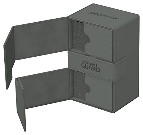 Ultimate Guard Twin Flip`n`Tray 160+ XenoSkin Monocolor Gris Caja de Tarjetas, Color (UGD011241)