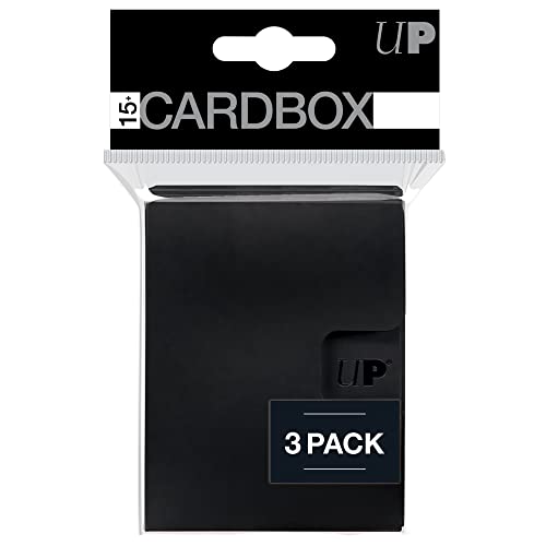 Ultra PRO Tarjeta Protector PRO 15+ Card Box 3ct (negro) Protege tus valiosas tarjetas deportivas, tarjetas de juego y tarjetas coleccionables coleccionables, cabe dentro de Ultra PRO Deck Box