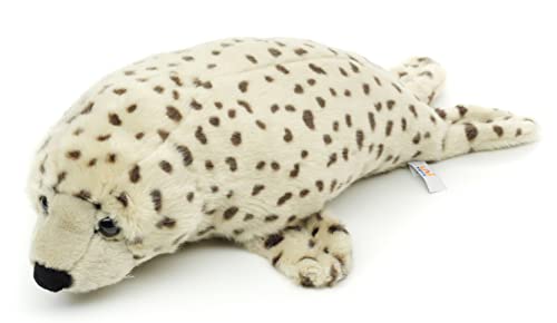 Uni-Toys Perro de foca gris con lunares – 46 cm (longitud) – Peluche de remolacha.