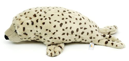 Uni-Toys Perro de foca gris con lunares – 46 cm (longitud) – Peluche de remolacha.