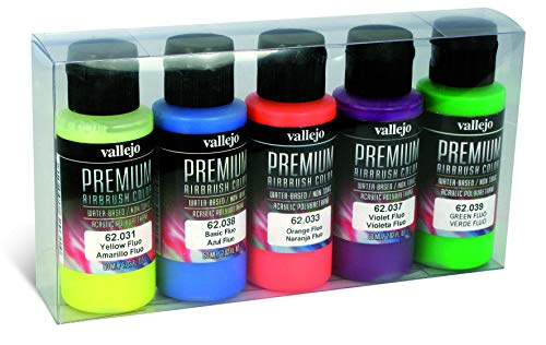 Vallejo : Premium Airbrush Paint : Set of 5 : Fluorescent Colours