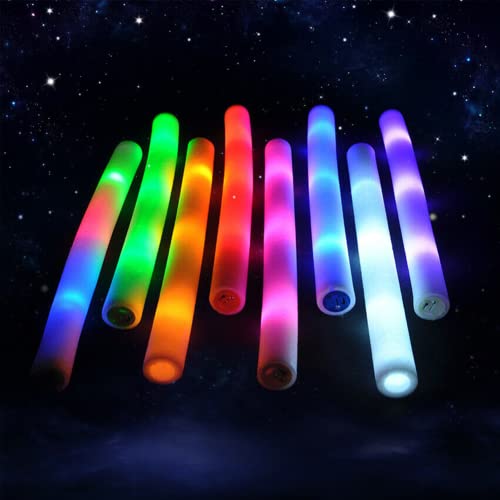 Varitas de espuma LED intermitentes multicolor para fiestas de cumpleaños para DJ (5 piezas)