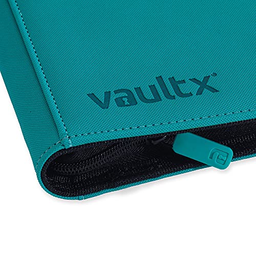 Vault X Carpeta Exo-Tec Premium Zip - Álbum de 4 Bolsillos para Cartas Coleccionables - 160 Bolsillos de Inserción Lateral con una Cremallera para TCG (Verde Azulado)