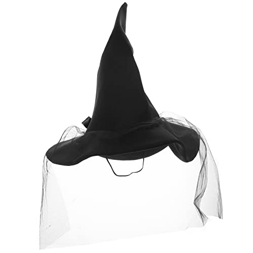Veemoon Halloween Festival Witch Hat Wide Wit Hat Fiest Decoración de Sombrero de Bruja