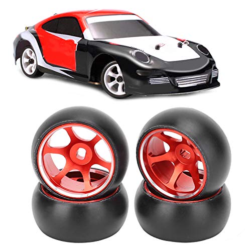 Venta Loca Neumáticos de Cubo de Metal RC, Neumáticos RC de aleación de Aluminio para Wltoys K969 1/28 RC Car para Mini-Q/Mini-D RC Car(Red)