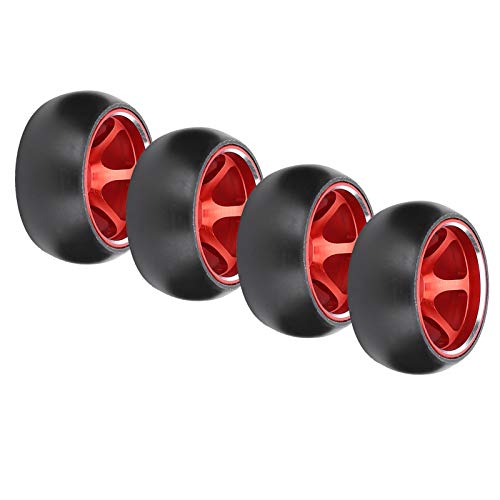 Venta Loca Neumáticos de Cubo de Metal RC, Neumáticos RC de aleación de Aluminio para Wltoys K969 1/28 RC Car para Mini-Q/Mini-D RC Car(Red)