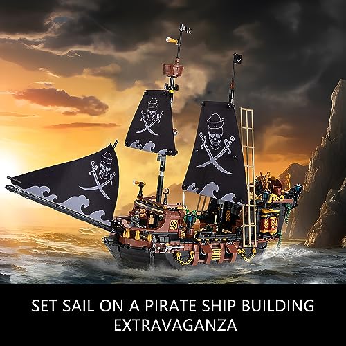 VEPOWER Pirate Ship Juguete - Set de Construcción de Piratas, Set de Construcción de Barco de Bloques, Juguetes Regalo de Barco Vikingo para Niños y Niñas de 8+(1282 pcs)