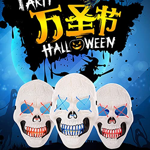 VERBENA LINN Disfraz de Esqueleto de Fiesta de Halloween Novela Calavera Luminosa máscaras de luz fría Juguete de Broma Vestir Ropa de Fiesta