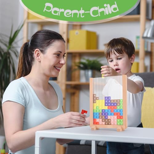 Victse Tetris Puzzle Niño, Montessori Juegos Juguetes Niños 3 4 5 6 Años, Colorido Bloques Puzzle Madera ABS, 3D Transparente Juguete Rompecabezas Niños, Regalos Cumpleaños Niños Niña Niño 3-6 Años