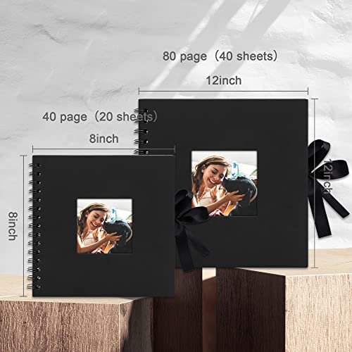 Vienrose Álbum fotográfico de álbum Diy Spiral Scrapbooking Álbum 40 páginas Regalos de boda de álbum de recortes negros Valentino Anniversary Anniversary Cumpleaños