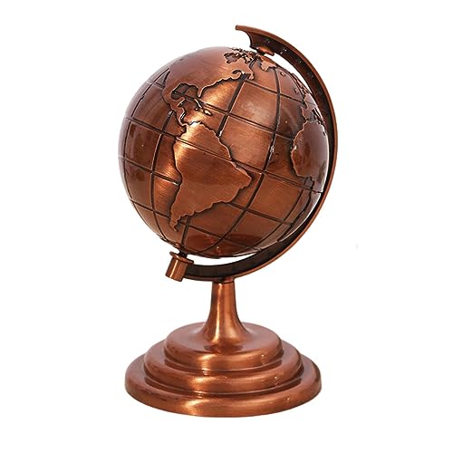 Vintage Globe Decoration, Aluminum Alloy World Globe Ornament, Vintage Globe Ornament, Elegant Globe Decorative Modern Desktop Decorations for School Home Offices Gift