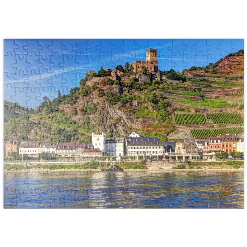 Vista sobre El Rin con El Castillo De Gutenfels En Kaub, Valle del Rin - Premium 200 Piezas Puzzles - Colección Especial MyPuzzle de Puzzle Galaxy