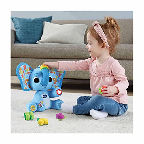 VTech Baby - Elefante glotón infantil Fran, Desarrolla sentidos y emociones | Juguete interactivo para niños +1 año | Versión ESP | Color azul