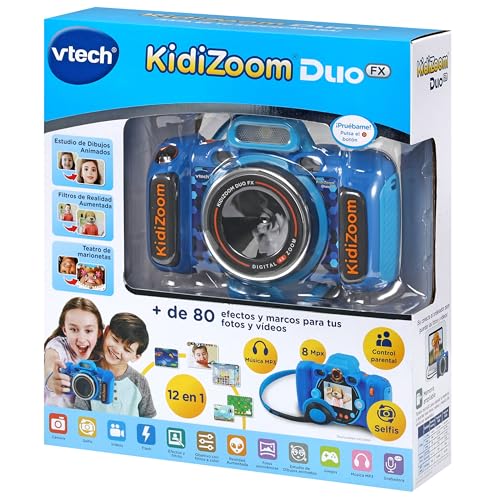 VTech - Kidizoom Duo FX, Cámara de Fotos Infantil para niños +5 años, Vídeos, Juegos, Realidad Virtual, Control Parental, Versión ESP