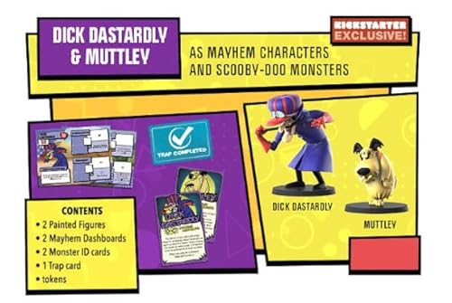 Wacky Races Dastardly & Muttley: Paquete de 2 figuras (exclusivo de Kickstarter) Compatible con Scooby Doo, el juego de mesa y otros juegos Mayhem