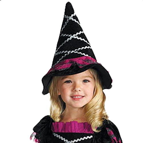 WAGLOS Disfraz de bruja para niños Suits Halloween-Cosplay Small Witch Slaying Ball Clothing Carnival Trajes de juego de la casa para niñas Hat + Long Rock + Broom Toy,2