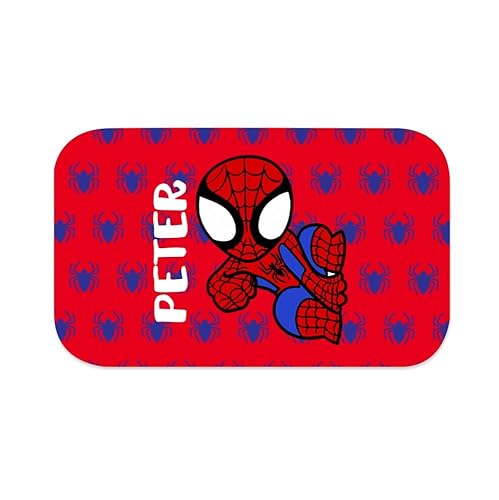 Wanapix | Fiambrera Personalizada Infantil | Lunch Box con Nombre | Caja Merienda Colegio/Guardería | Tupper infantill Almuerzo | Con Cubiertos | Sin BPA 1 Litro| Spider Hero