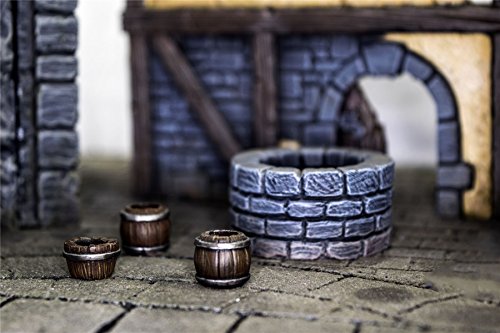 War World Gaming Fantasy Village - Aldea Medieval Fantástica - 28mm Wargaming Medieval Miniaturas Maquetas Dioramas Edificios Wargames Guerra Pueblo Edad Media