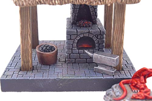 War World Gaming Fantasy Village - Fragua de Herrero - 28mm Wargaming Medieval Miniaturas Maquetas Dioramas Edificios Wargames Guerra Aldea Edad Media