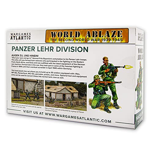 Wargames Atlantic World Ablaze - La Segunda Guerra Mundial 1939-1945: División alemana Panzer Lehr (30 figuras de plástico duro de 28 mm de varias partes)…