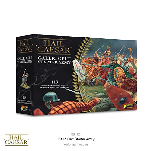 Warlord Games GALIC Celt Starter Army - Miniaturas de plástico a escala de 28 mm para granizo César miniaturas antiguas altamente detalladas para juegos de guerra de mesa