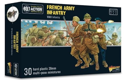Warlord Games Infantería del ejército francés – Miniaturas de plástico a escala de 28 mm para acción de pernos, miniaturas altamente detalladas de la Segunda Guerra Mundial para juegos de guerra de
