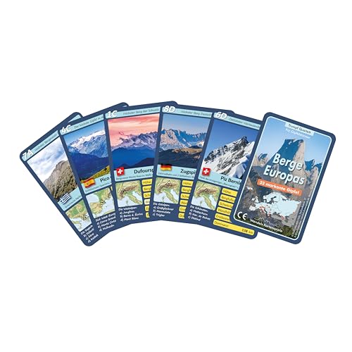 Wendels Kartenspiele Montañas Europa Triunfo Cuarteto juego | Regalo para escaladores y escaladores