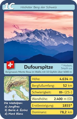 Wendels Kartenspiele Montañas Europa Triunfo Cuarteto juego | Regalo para escaladores y escaladores