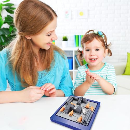 Whrcy Juegos de Mesa con ratón - Juego de minijuegos de Juguete Montessori | Juguete Montessori, Bloques de ratón, Rompecabezas Creativo, Juego Familiar, Juguetes educativos para niños de 3 a 8 años