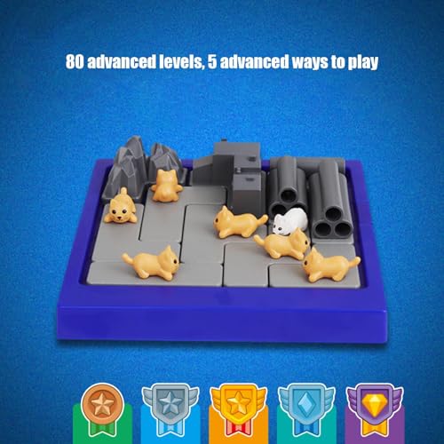Whrcy Juegos de Mesa con ratón - Juego de minijuegos de Juguete Montessori | Juguete Montessori, Bloques de ratón, Rompecabezas Creativo, Juego Familiar, Juguetes educativos para niños de 3 a 8 años