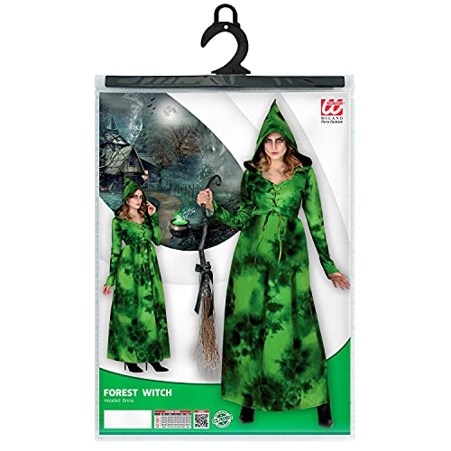 Widmann 10712 10712 Disfraz de bruja del bosque, vestido con capucha, magia, fiesta temática, Halloween, noche de Walpurgis, Mujer, Multicolor, M