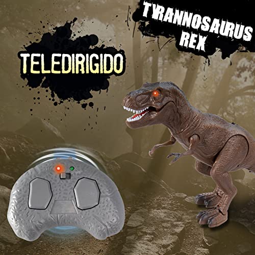 Wild predators - T Rex RC, Dinosaurio Teledirigido, Tiranosaurio Rex, Juguetes Dinosaurios Juguetes 3 Años O Más, Juguete Dinosaurio Radiocontrol 28 Cm Largo