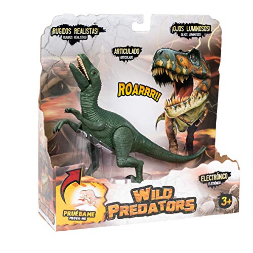 Wild predators- Velociraptor - pequeño, Color Verde (Worl Brands XT380818-3)