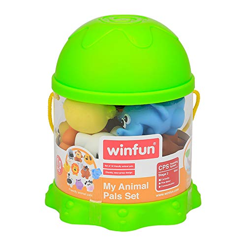 winfun 44742 - Juego 10 animalitos terrestres de goma para el baño